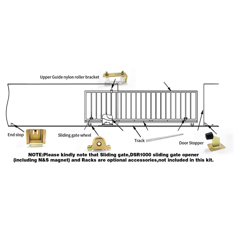 Kit de accesorios para puertas corredizas, tope de riel, ruedas, rodillo