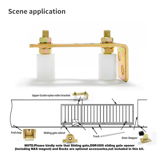 Rodillo guía de hardware para puerta corredera, rodillo de nailon con soporte